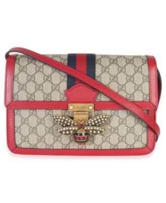Red Calfskin GG Supreme Canvas Medium Margaret Shoulder Bag
