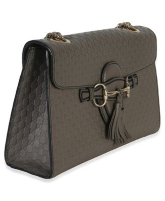 Grey Guccissima Emily Leather Medium Chain Shoulder Bag