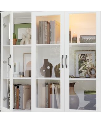 8-Shelf Modern Bookcase with Drawers