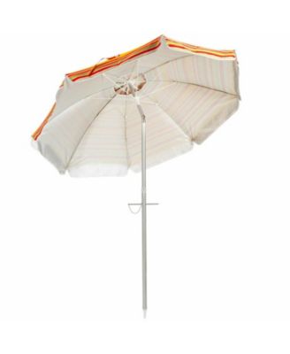 6.5 ft Portable Beach Umbrella with UPF 50+ Sun Protection Sand Anchor and Carry Bag