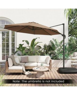 225 lb Cantilever Patio Umbrella Base with Built-In Wheels T-Shaped Cross Frame