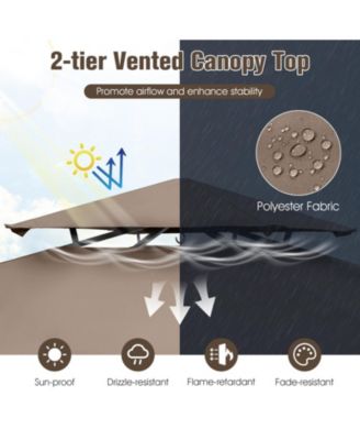 11 x 5 ft Grill Gazebo with Extended Side Awning Double-Tier Vented Top and Shelves