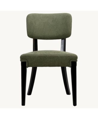 Contemporary Dining Chair Set of 2, Soft Fabric Kitchen Chairs with Solid Wood Legs for Dining Room, Home Use