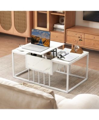 Modern Lift Top Coffee Table, Center Table with Hidden Storage Compartment