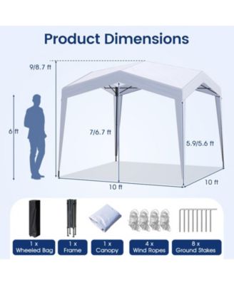 10 x 10 ft Pop Up Canopy Tent with Corner Locking System and Portable Wheeled Bag