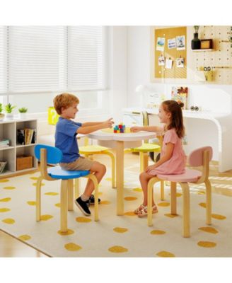 Flower Shaped Kids Activity Table Set with Chairs and Stools