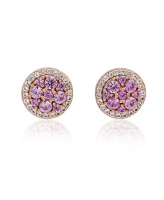 Cubic Zirconia Cluster Halo Stud Earrings