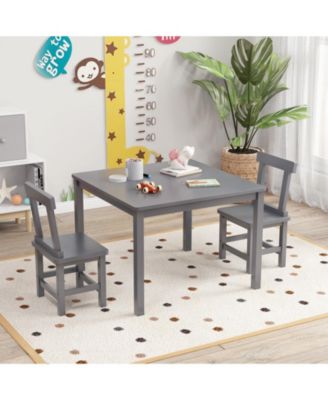 Wooden Kids Table and Chairs Set with Anti Slip Foot Pads
