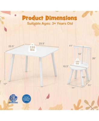 Kids Wooden Table and Chairs Set Three Piece Toddler Furniture