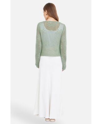 Women's Flower Crochet Button Up Cardigan