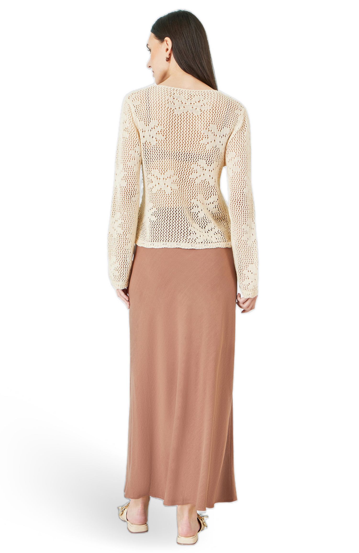 Women's Flower Crochet Button Up Cardigan