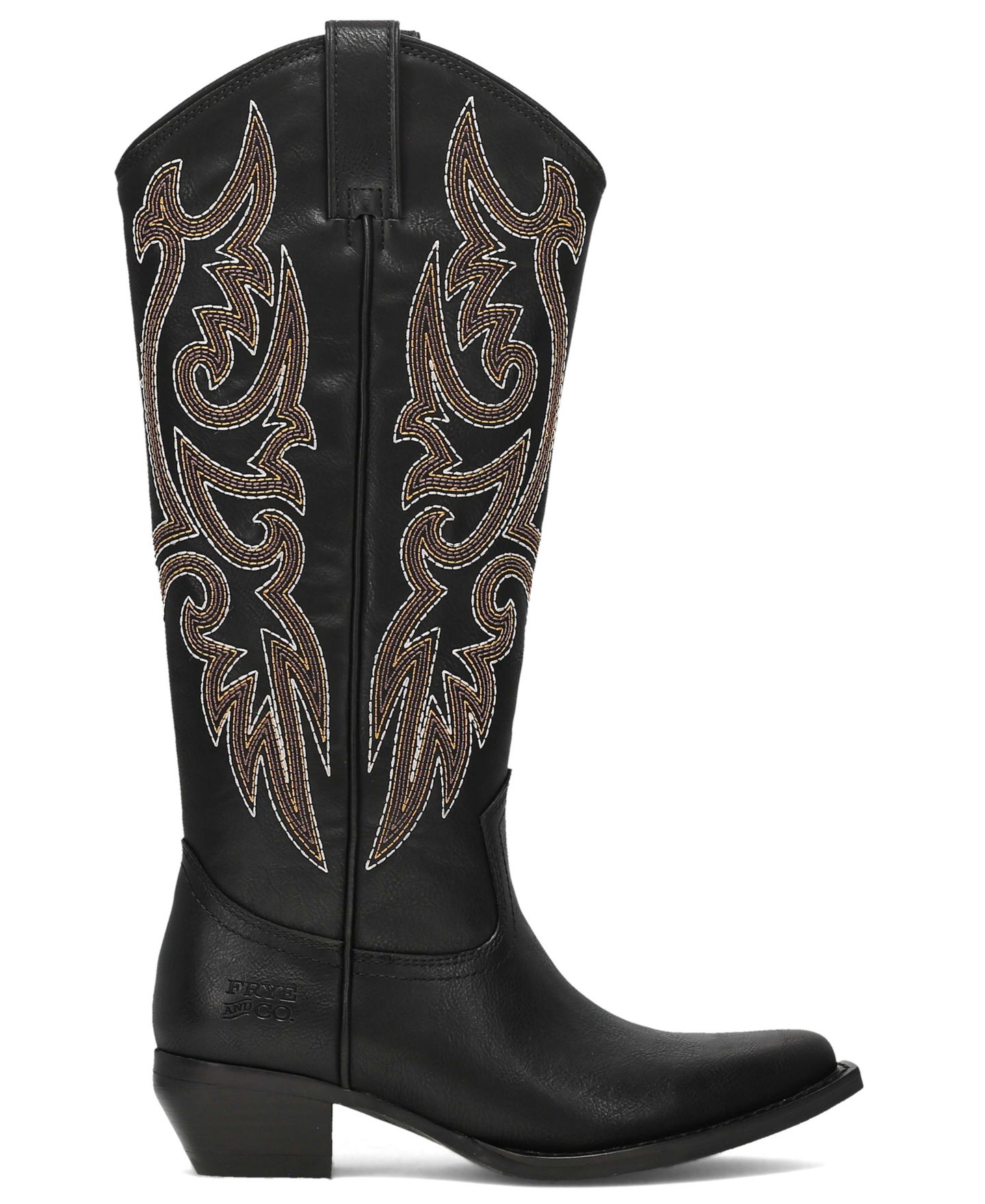 Женские ботинки Frye and Co. Irlene Deco Stitch Knee High Western, цвет: Чёрный — фото 2