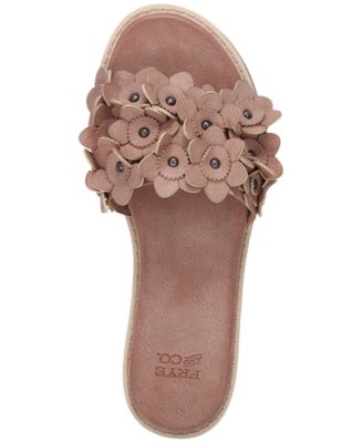 Frye and Co. Women's Bucky Flower Slide Flat Sandals - Macy's