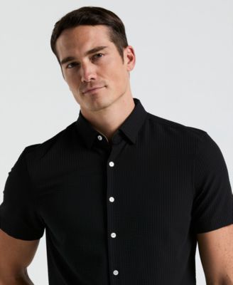 Men's Slim-Fit Stretch Solid Button-Down Seersucker Shirt