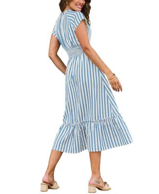Women's Sunset Cruise Striped Midi Beach Dress