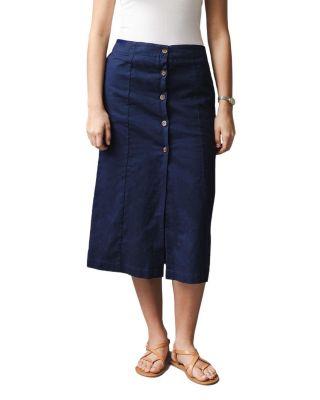 Women's Linen Button Front Skirt