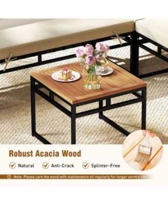 6 Piece Outdoor Sectional Sofa Set with Cushions