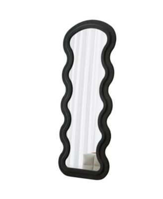 Full Length Wave Floor Mirror Flannel Design for Bedroom Living Room Hanging or Wall Leaning