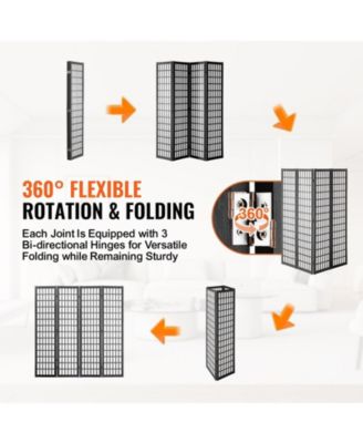 Room Divider, 4 Panel Japanese Folding Privacy Screen, Indoor Partition