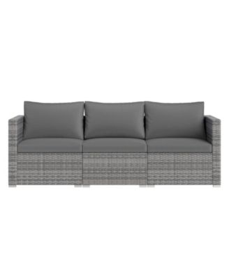 3 Piece Patio Sectional Sofa Set with Modular Cushioned Seating