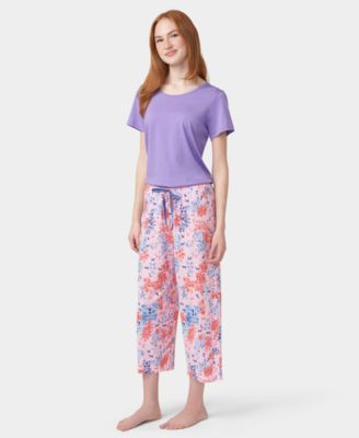 Women's Printed Capri Mid-Rise Pants
