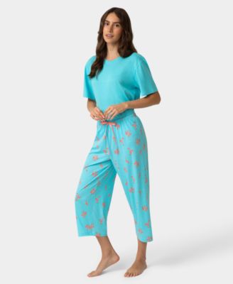 Women's Printed Capri Mid-Rise Pants
