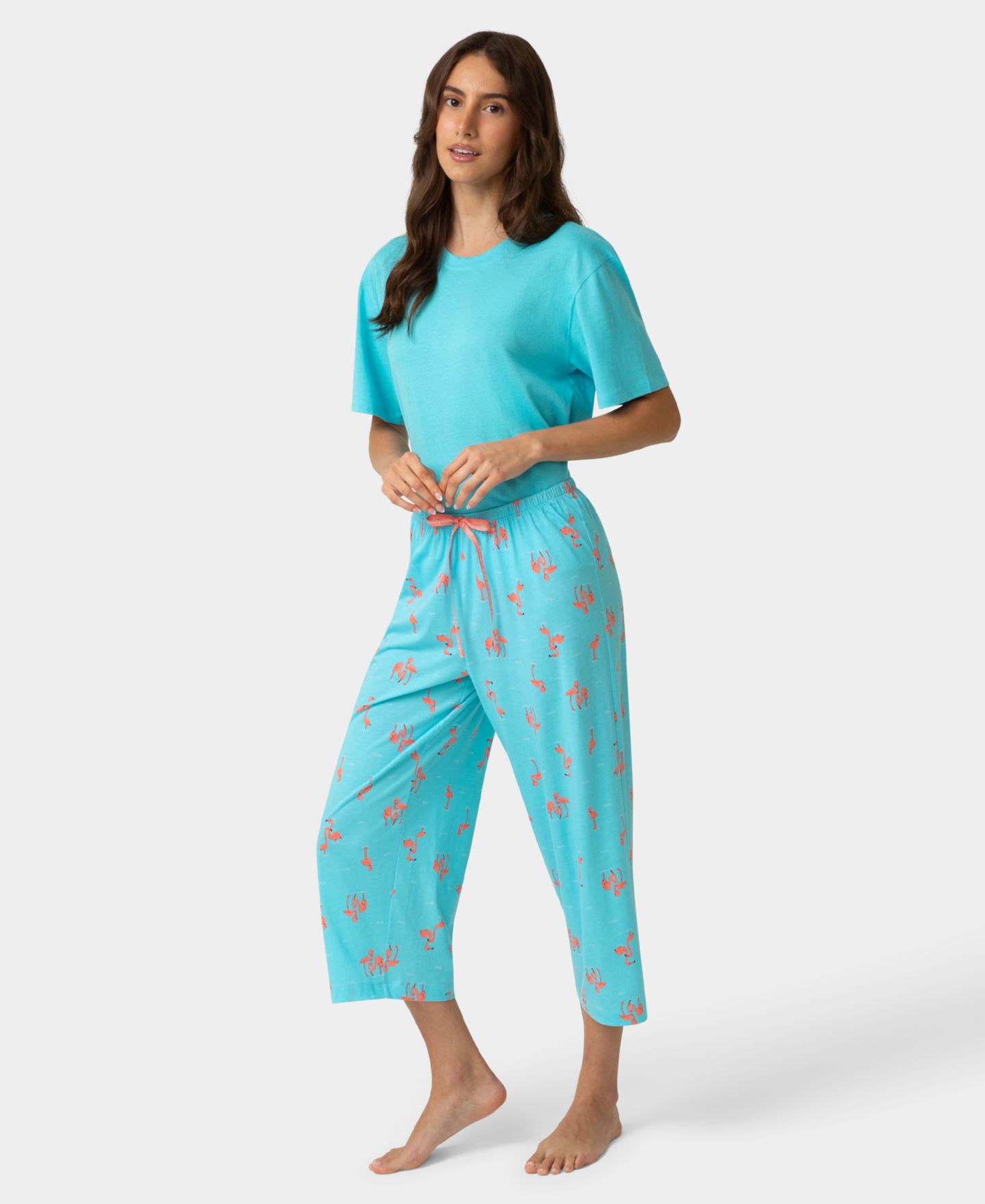 Женские брюки Hue Printed Capri Mid-Rise, цвет: Синий — фото 3