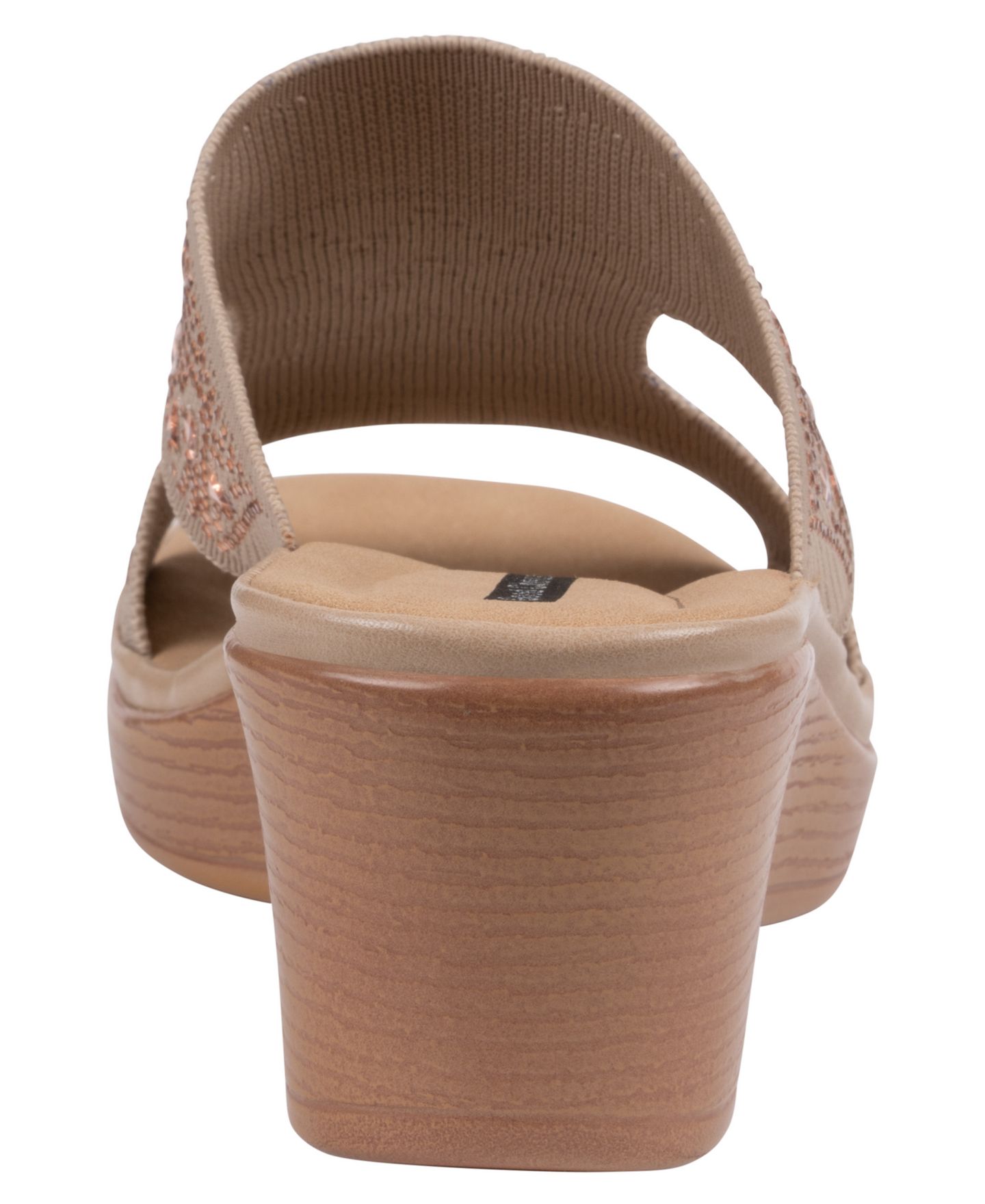 Женские сандалии GC Shoes Jaeya Embellished Knit Comfort Wedge, цвет: Телесный — фото 3