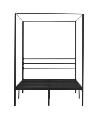 Full Size Canopy Bed Frame, Metal, Heavy Duty Steel Slats, Easy Assembly