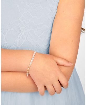 14K Shimmer Crystal with Cross Bracelet
