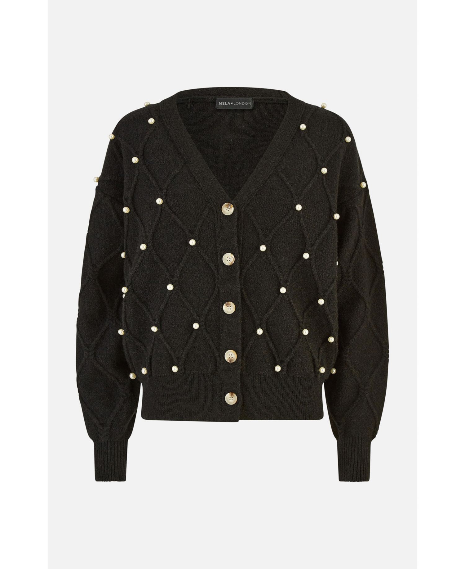 Women's Beaded Cable Knit Cardigan