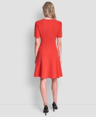 Women's Short-Sleeve Jewel Neck Dress