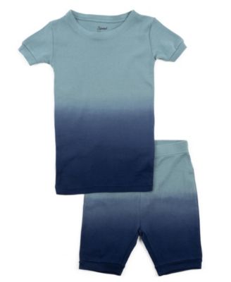 Toddler Matching Family Two Piece Cotton Short Sleeve Shirt and Shorts Tie Dye Pajamas.