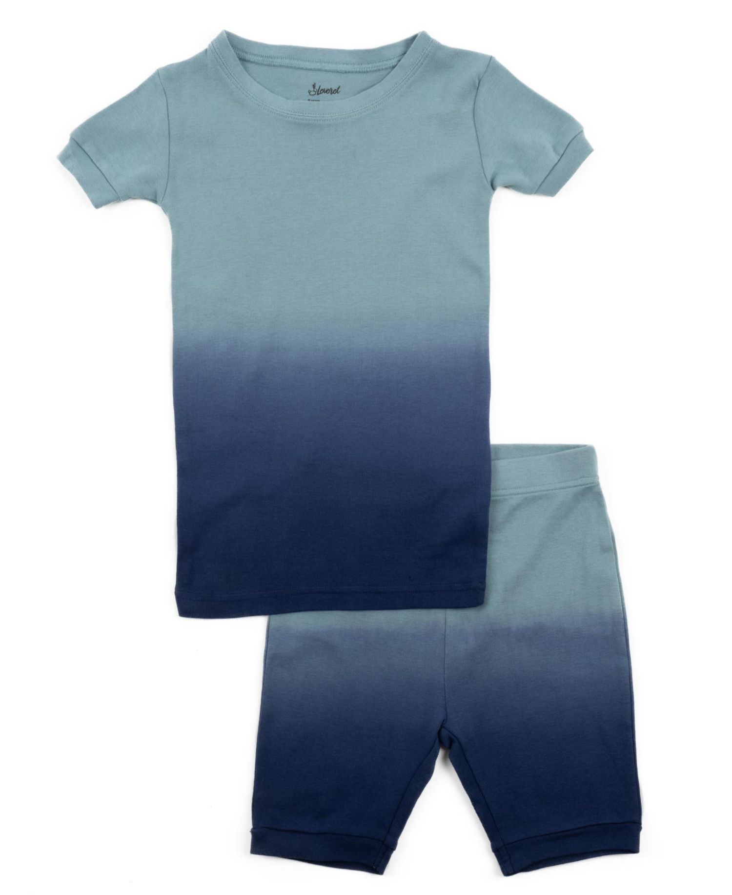 Toddler Matching Family Two Piece Cotton Short Sleeve Shirt and Shorts Tie Dye Pajamas.