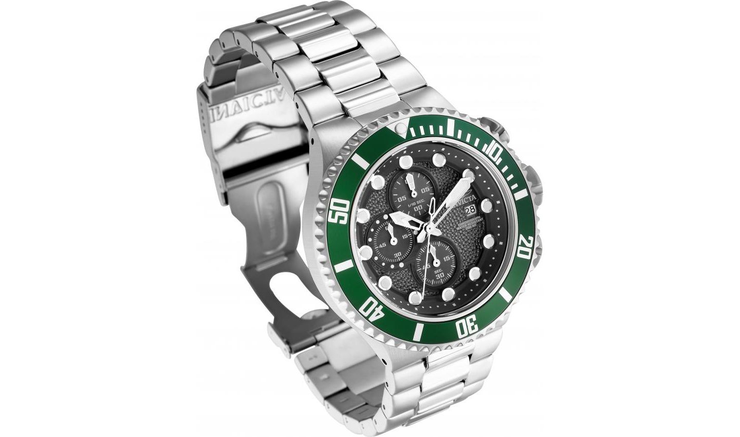 Мужские часы Invicta 18908 Pro Diver Quartz Chronograph Black Dial, цвет: Серебряный — фото 2