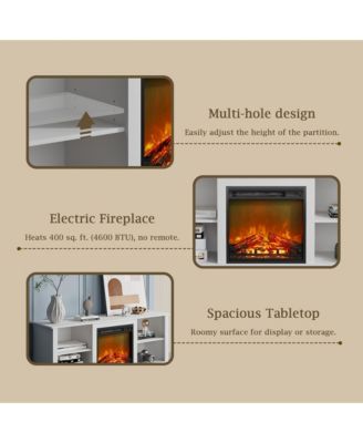 Modern Fireplace TV Stand for TVs up to 65" with 1400W Electric Fireplace