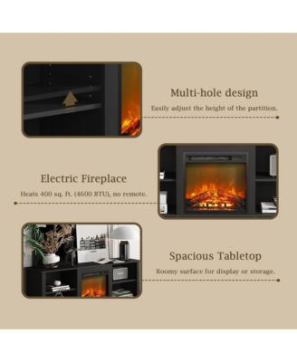 Modern Fireplace TV Stand for TVs up to 65" with Storage Media Console, Americano