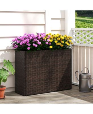 24 in Tall Raised Garden Bed with Wicker Design and Liner