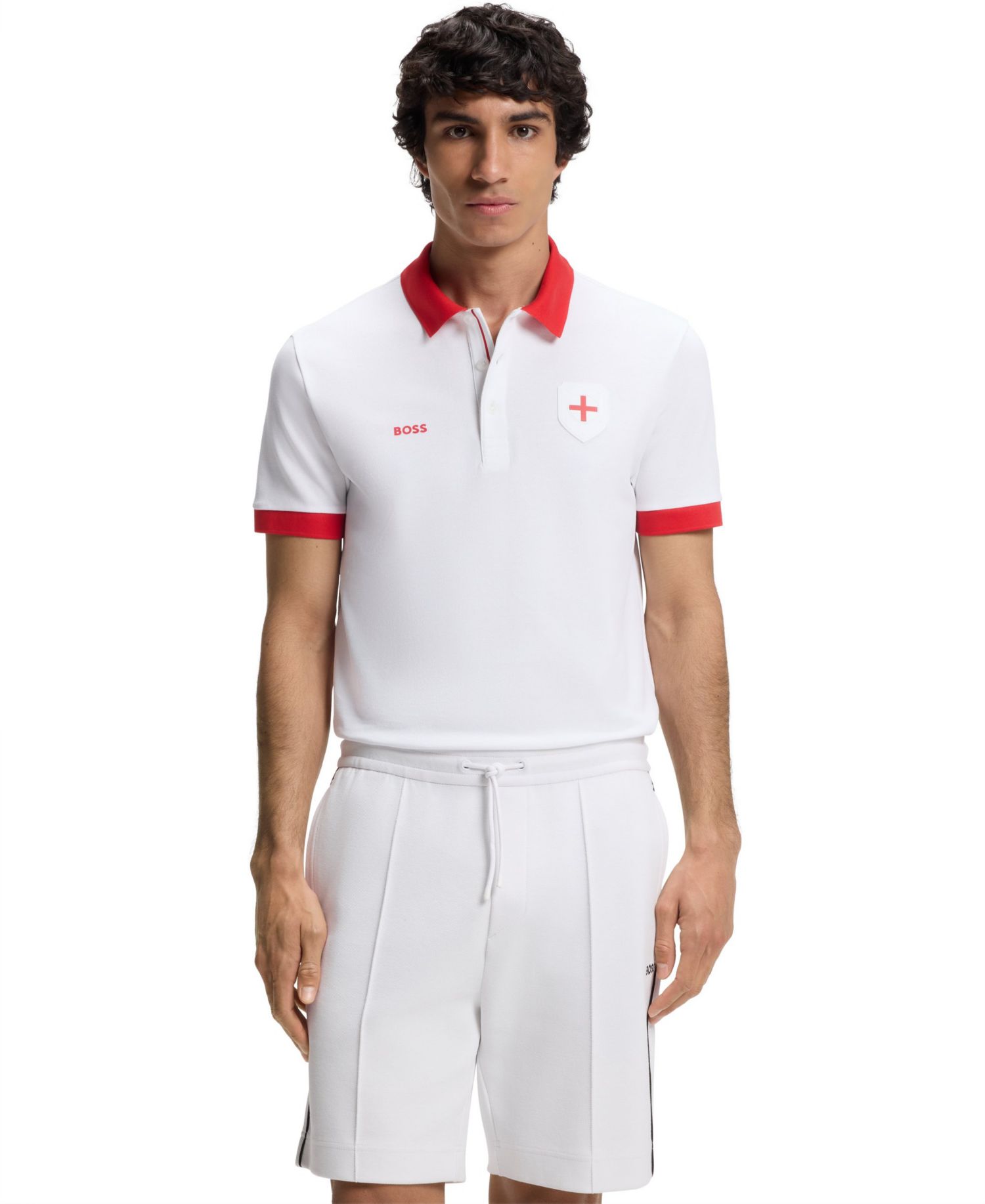 Men's Paddy England Country Flag Trim Polo Shirt