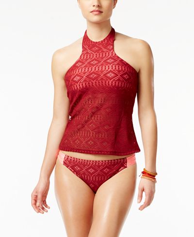 Hula Honey Mojave Diamond Crochet Tankini Top & Hipster Bottoms
