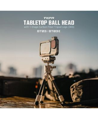Tabletop Ball Head with 1-Stage Carbon Fiber Tripod Legs, Snow White