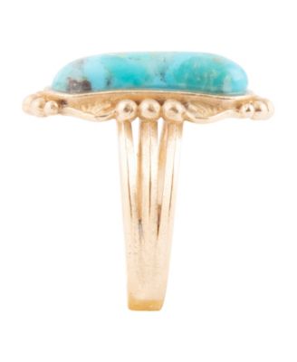 Plateau Blue Turquoise and Golden Ring