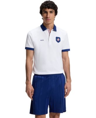 Men's Paddy USA Country Flag Trim Polo Shirt