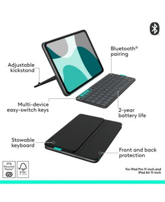 Folio Touch iPad Keyboard Case with Trackpad and Smart Connector for iPad Air 11-inch (M2 & M3), iPad Air (4th & 5th gen), Graphite