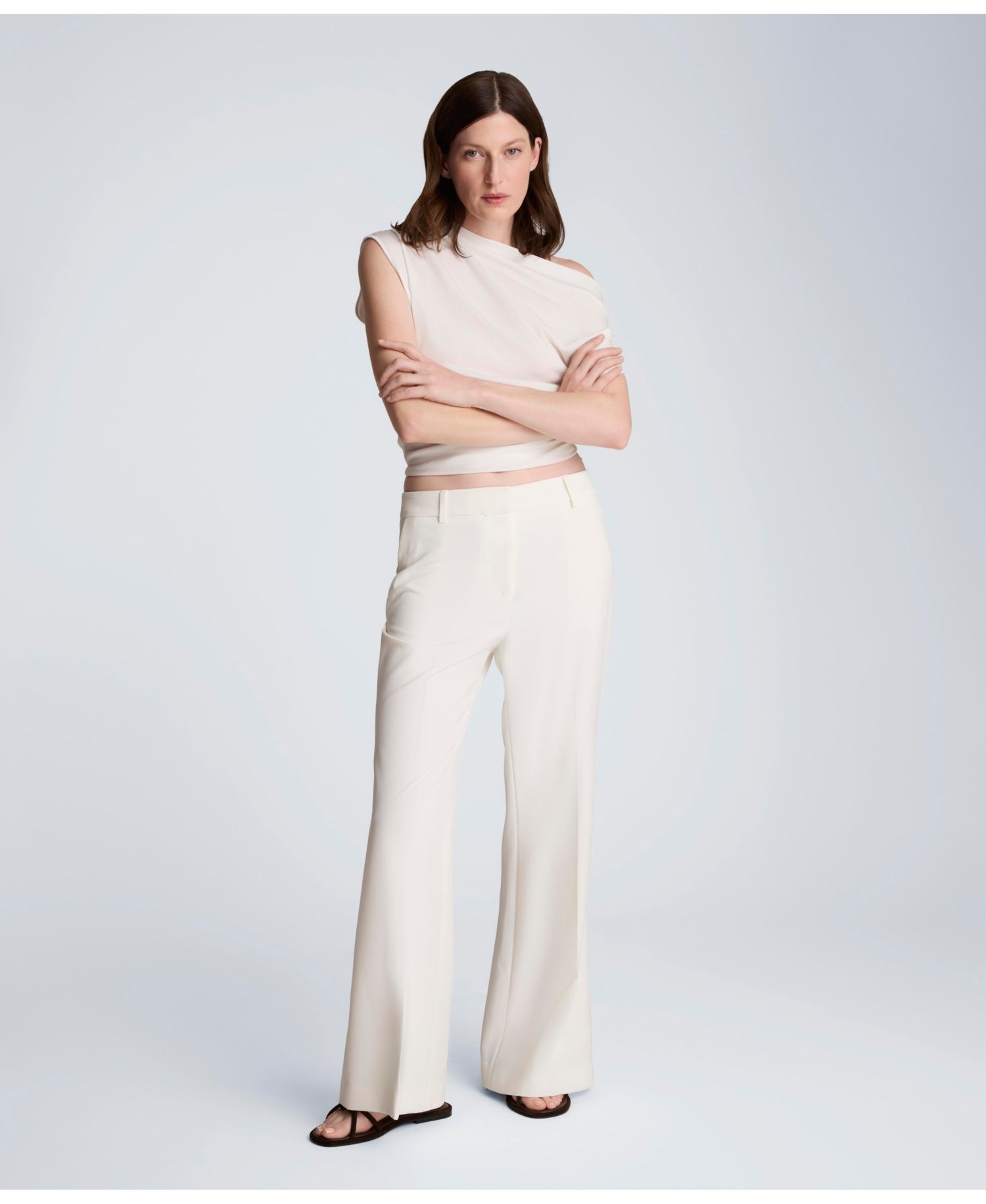Women's Asymmetrical Drape Short-Sleeve Top