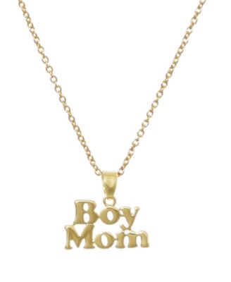Gold Boy Mom 14k Gold-Plated Pendant Necklace