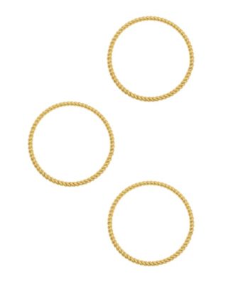 Gold 3-Piece Rope Bangle Bracelet Set