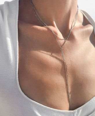 Silver 2-Piece Lariat Necklace Set