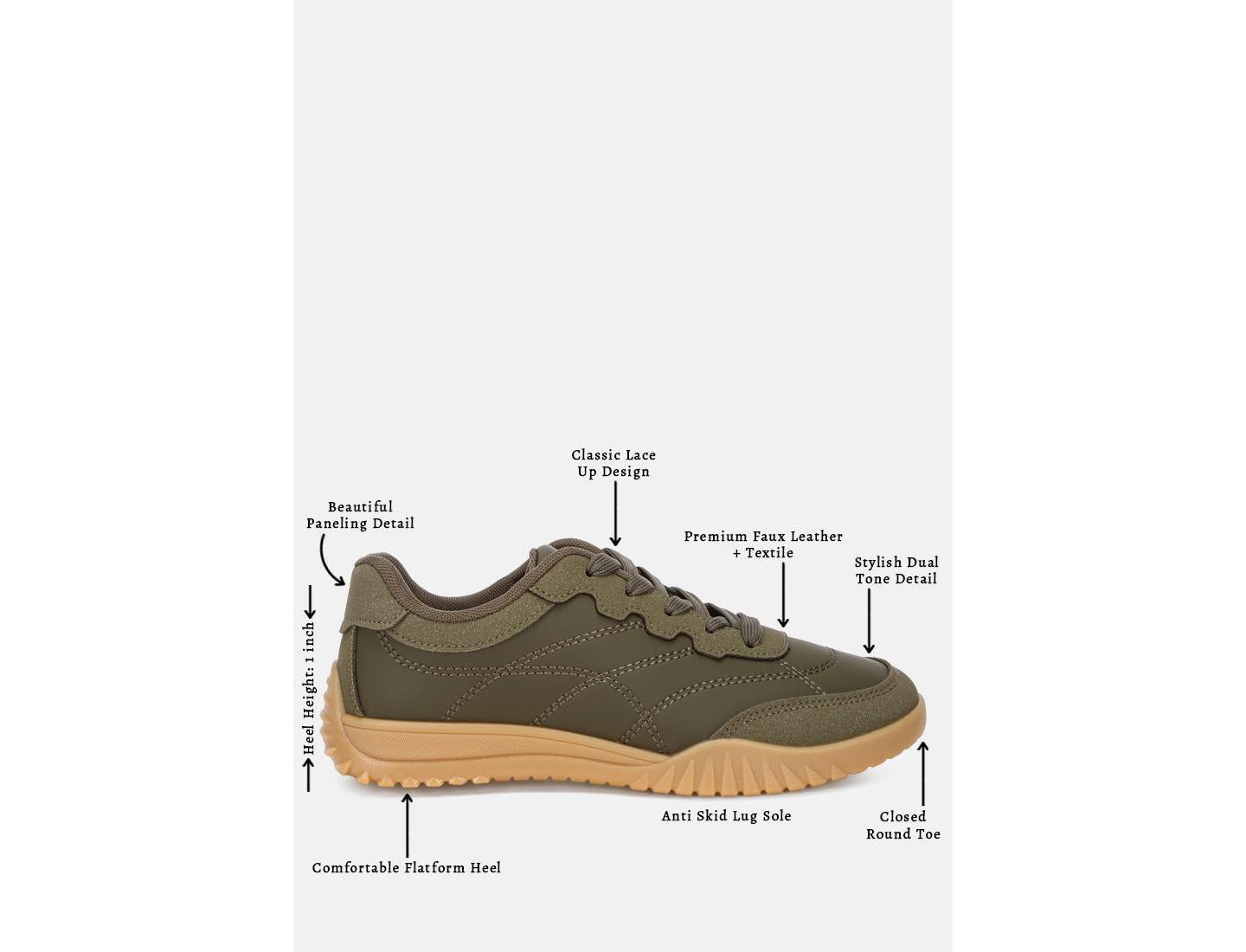 Женские кроссовки London Rag Stany Classic Anti-Skid, цвет: Оливковая искусственная кожа — фото 6