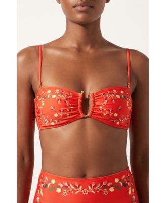 Women's Scarlet Bloom Reversible Square Bandeau Top
